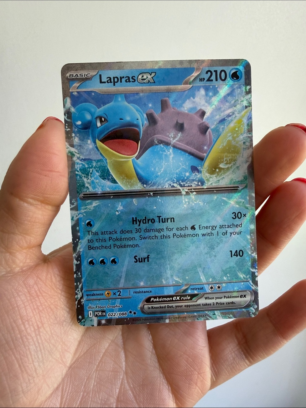 Lapras EX Double Rare Pokemon Card 022/088 Perfect Order